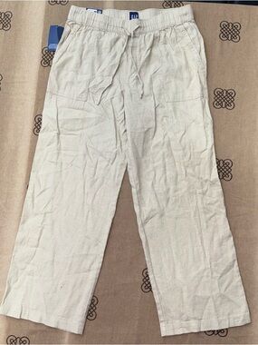 GAP NWT! Women'S Pull-On Wide Leg Palazzo Linen Pant Size L